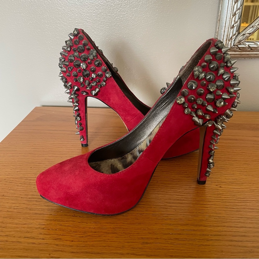 Sam Edelman Studded Red High Heels Size 8